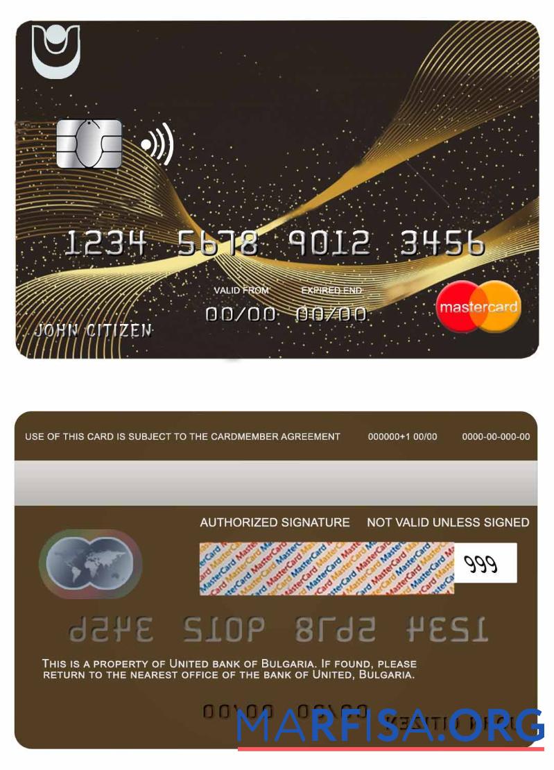 Realistic Bulgaria United bank mastercard real example